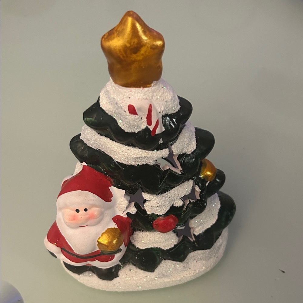 New Festive Santa and Tree Holiday Decoration Votive